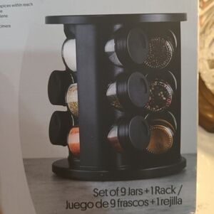 Rotating Black Spice Rack Organizer